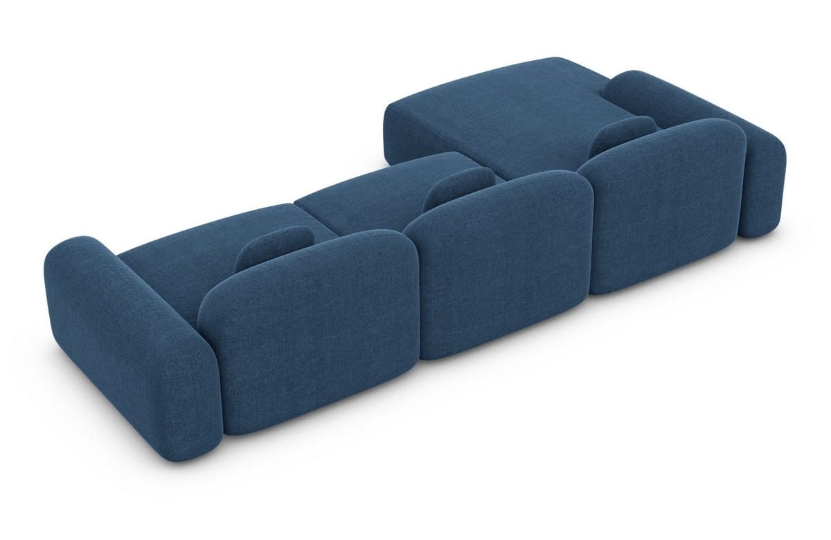Ecksofa Barcelona L-Form aus Stoff Kurz Blau