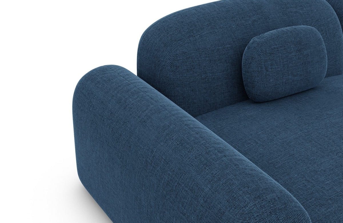 Ecksofa Barcelona L-Form aus Stoff Kurz Blau
