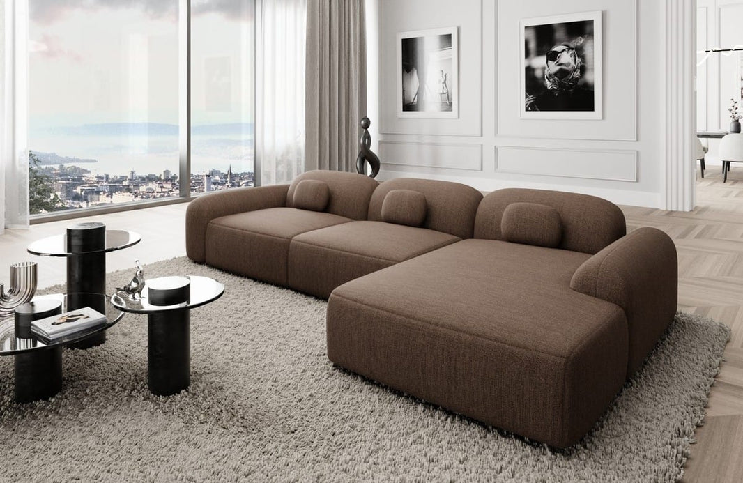 Ecksofa Barcelona L-Form aus Stoff Kurz