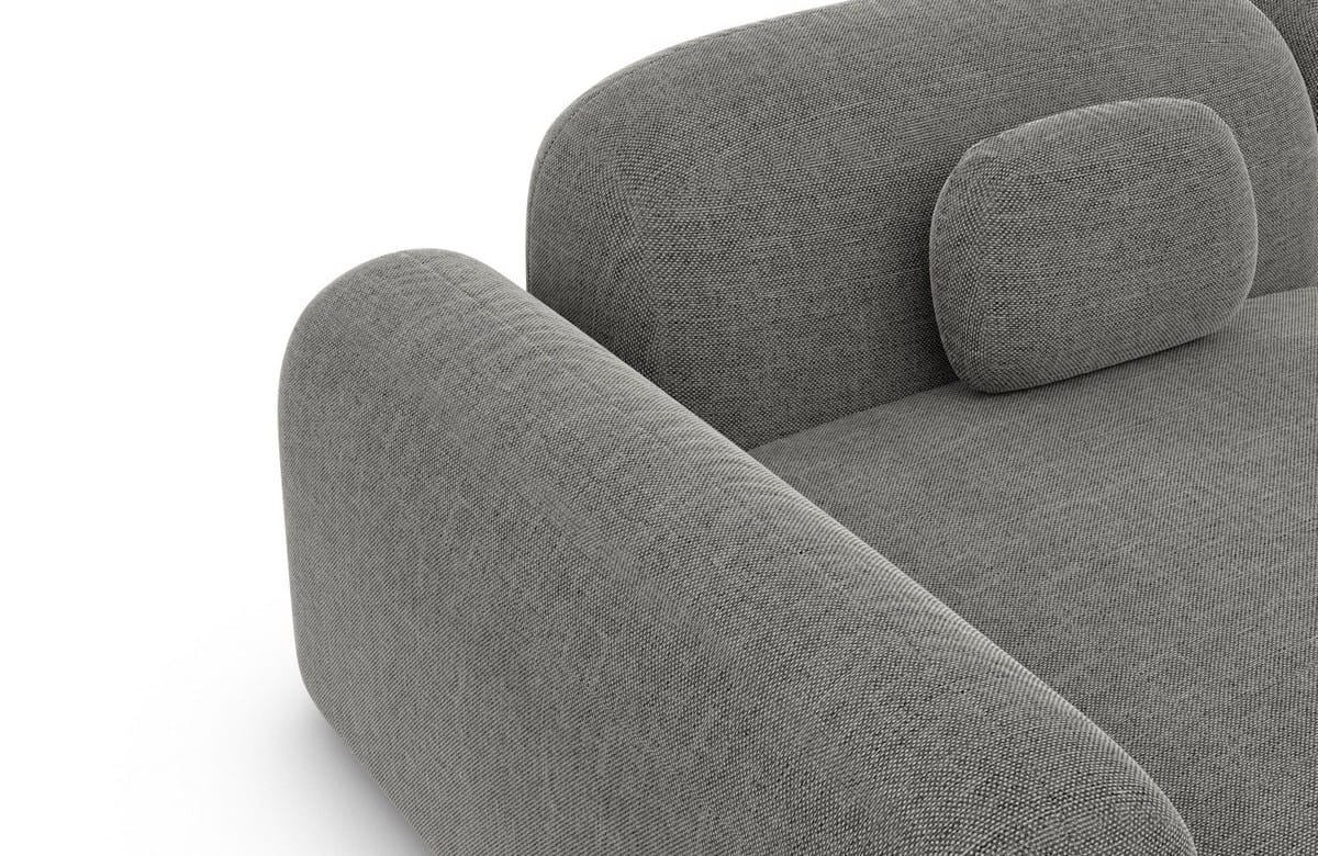 Polster Ecksofa Barcelona L-Form Kurz Dunkelgrau