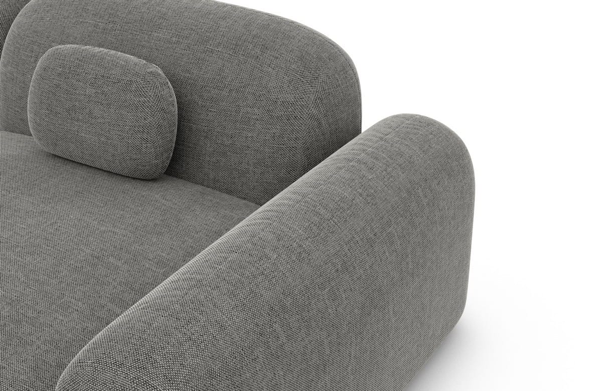 Polster Ecksofa Barcelona L-Form Kurz Dunkelgrau