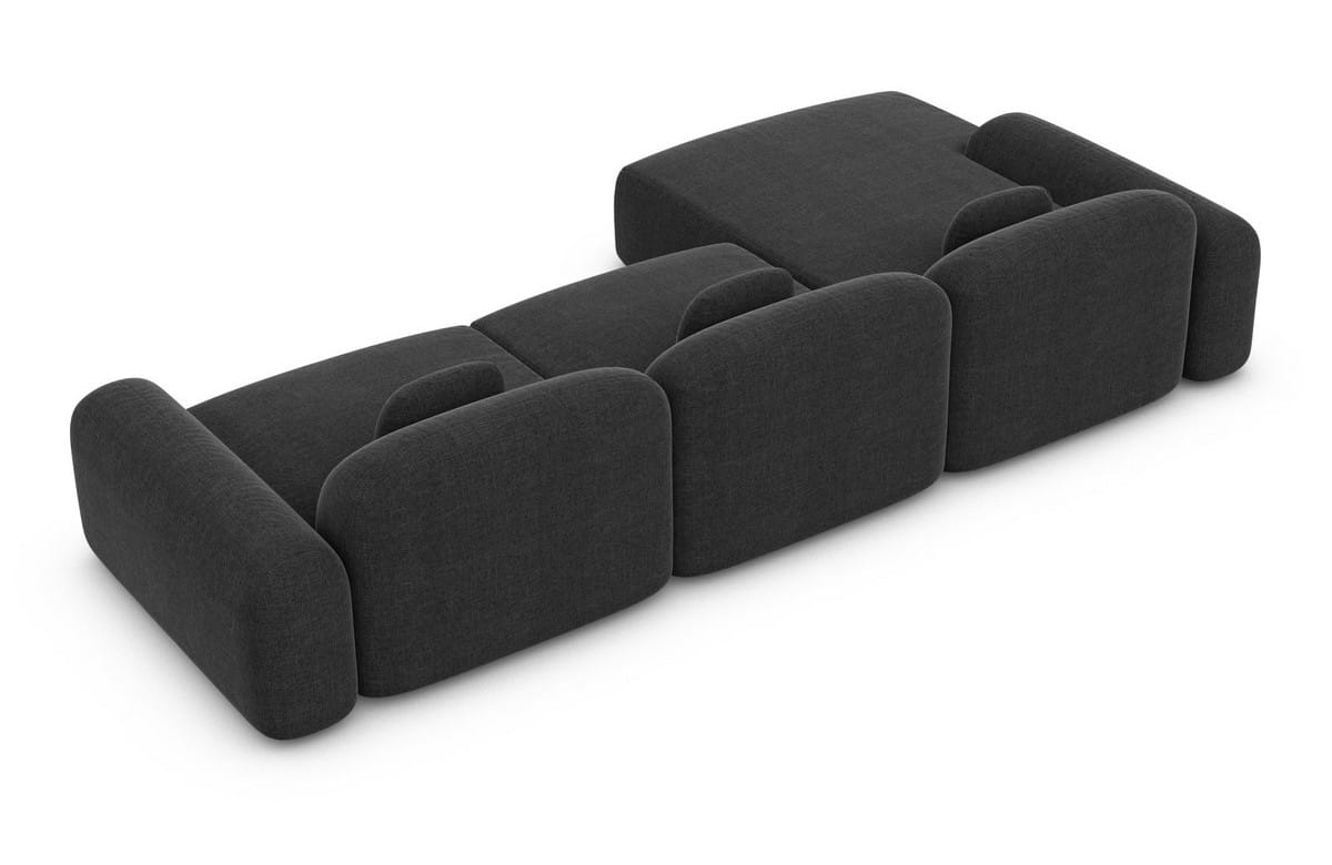 Polster Ecksofa Barcelona L-Form Kurz Schwarz