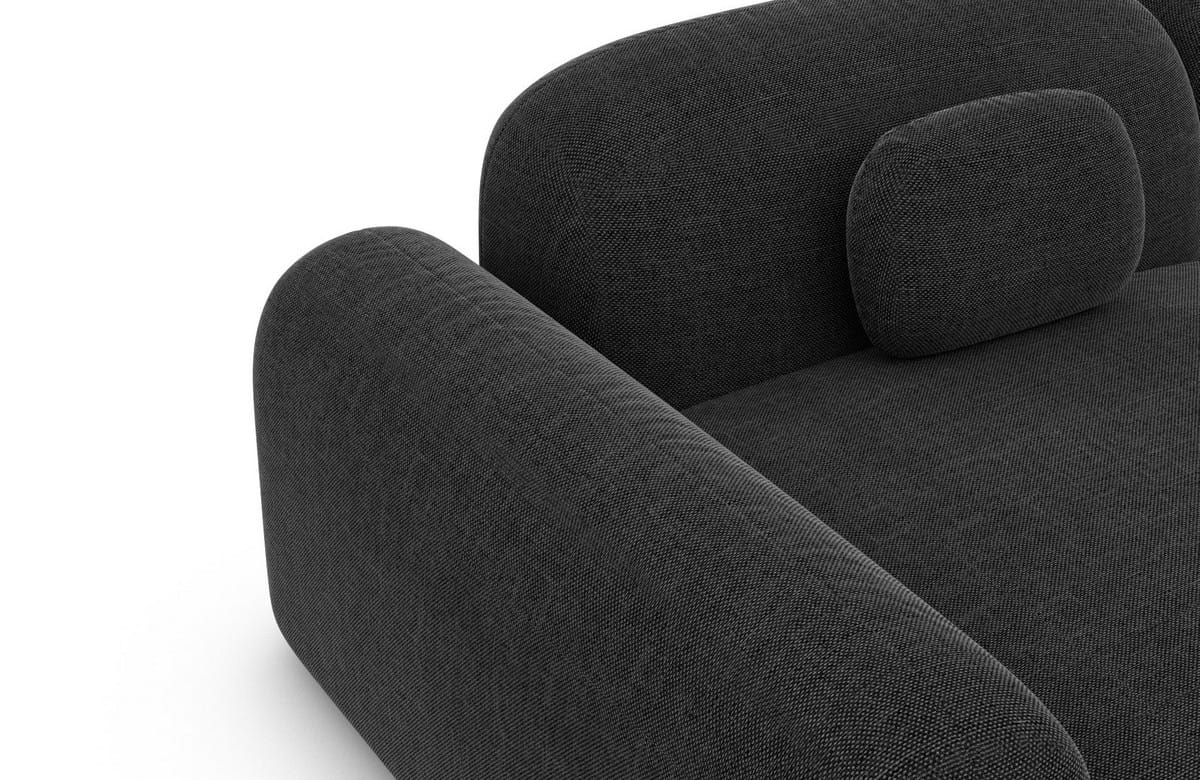 Polster Ecksofa Barcelona L-Form Kurz Schwarz
