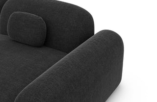 Ecksofa Barcelona L-Form aus Stoff Kurz Schwarz