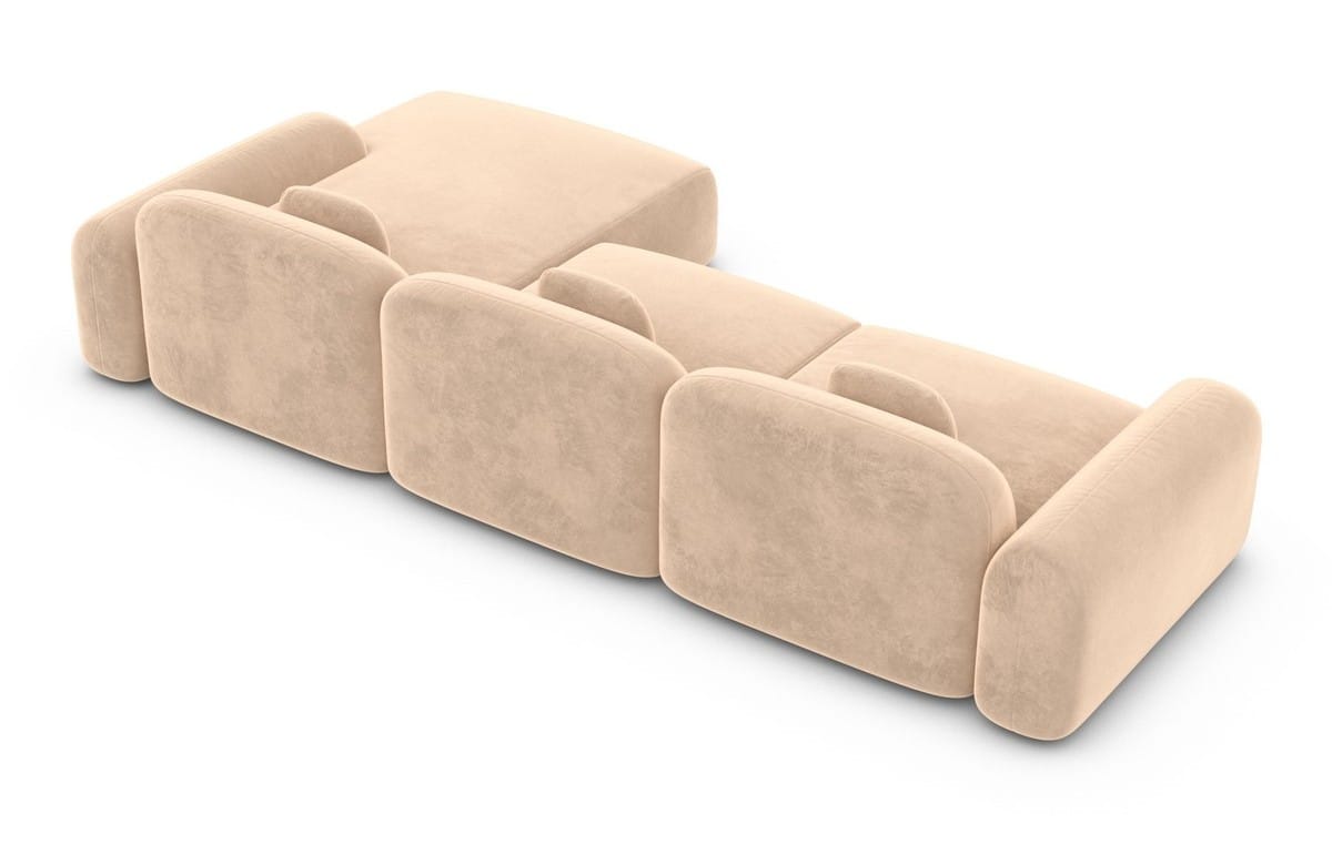 Polster Ecksofa Barcelona L-Form Kurz Beige