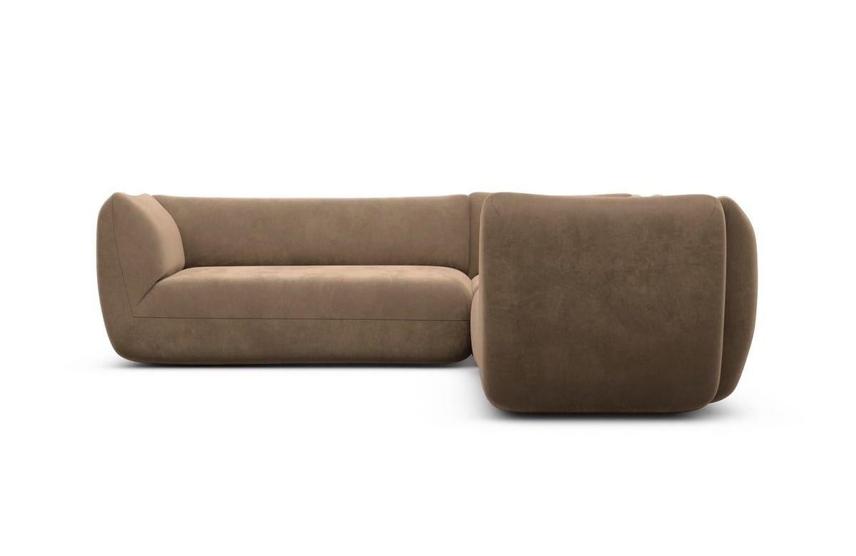 Couch Madrid L-Form in Stoff Braun