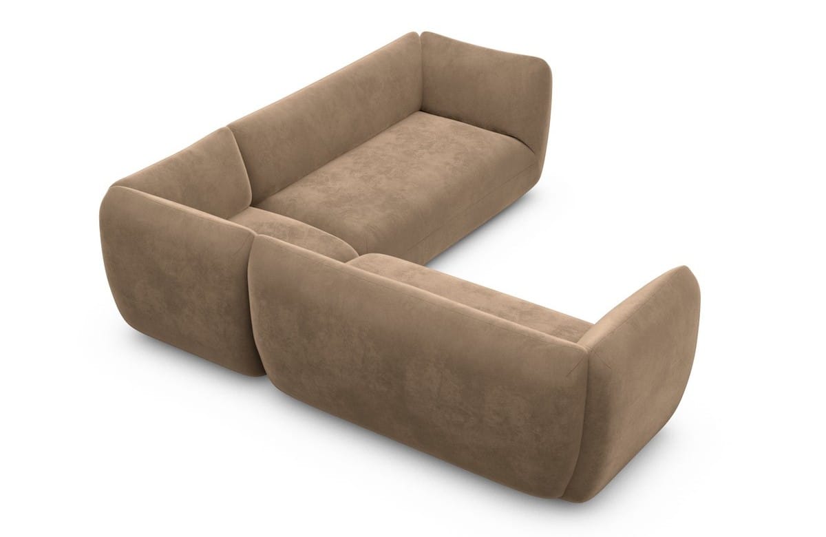 Couch Madrid L-Form in Stoff Braun