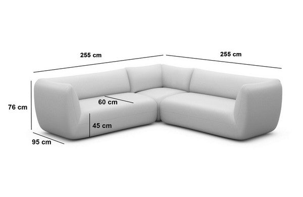 Ecksofa Madrid Stoff L-Form Sand