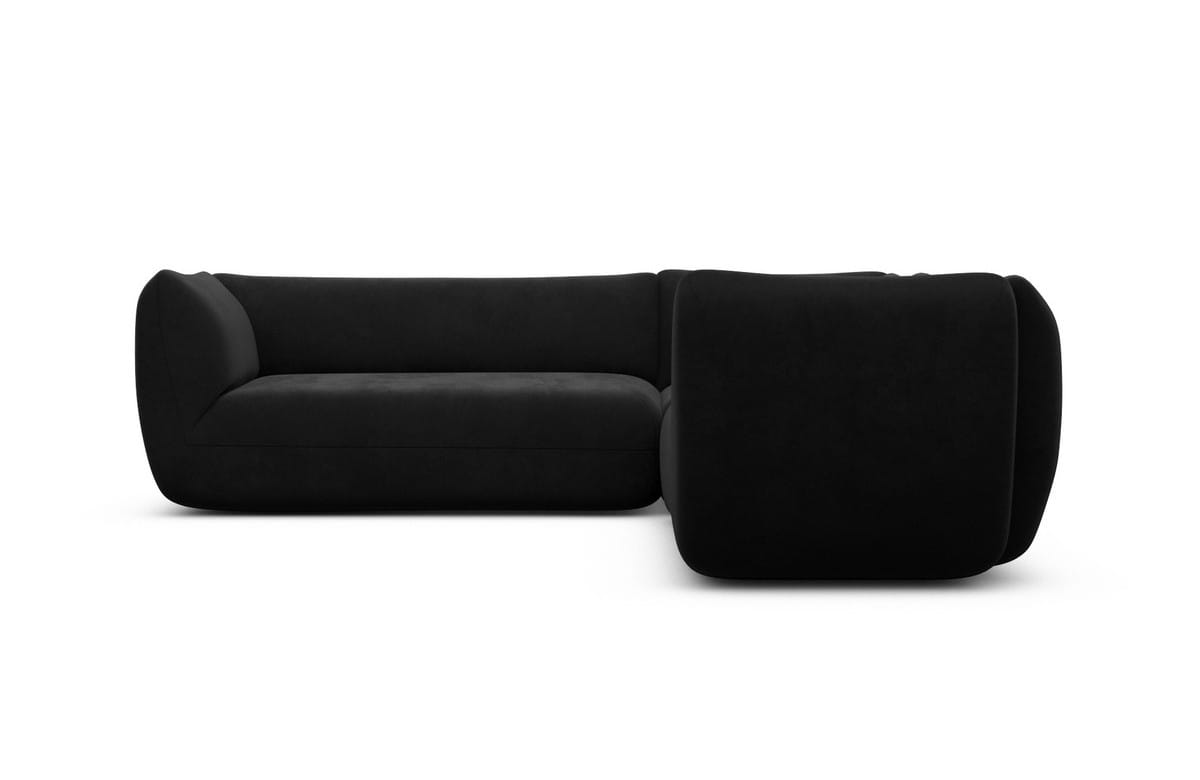 Couch Madrid L-Form in Stoff Schwarz