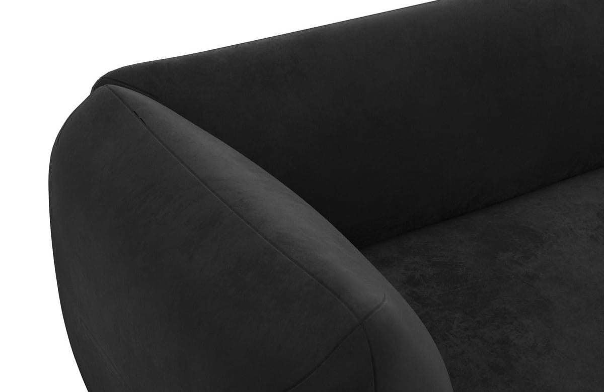 Couch Madrid L-Form in Stoff Schwarz