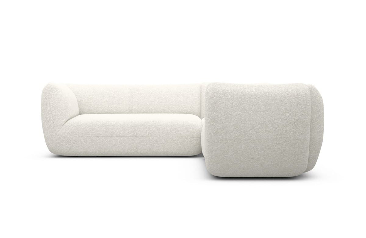 Couch Madrid L-Form in Stoff Weiß