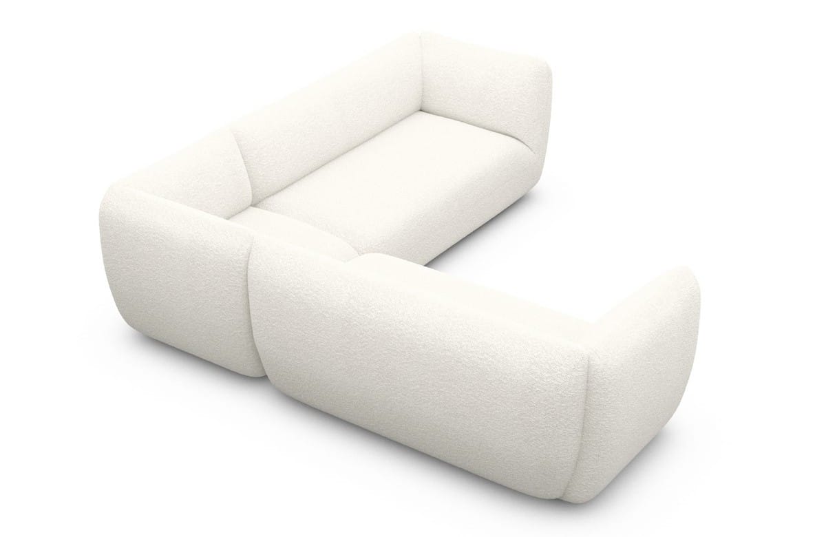 Couch Madrid L-Form in Stoff Weiß