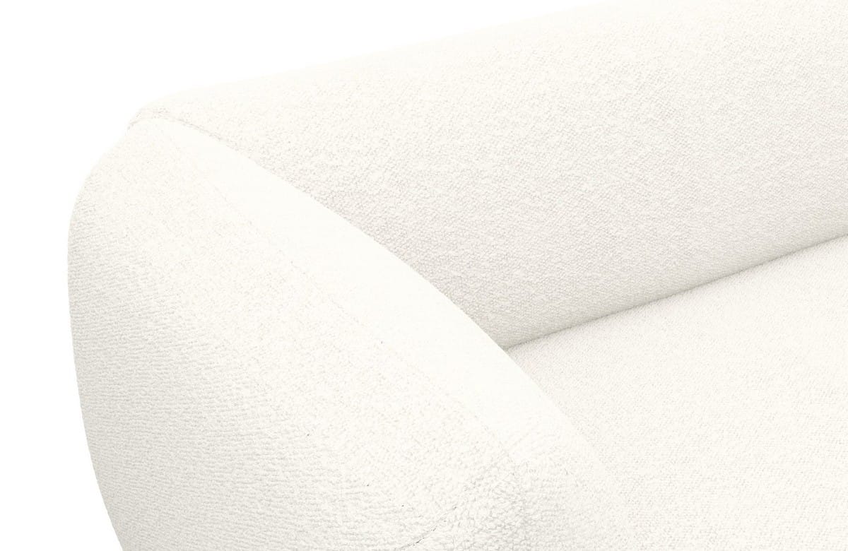 Couch Madrid L-Form in Stoff Weiß