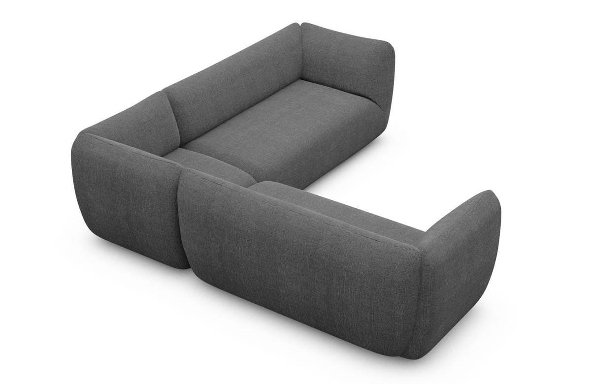 Couch Madrid L-Form in Stoff Anthrazit