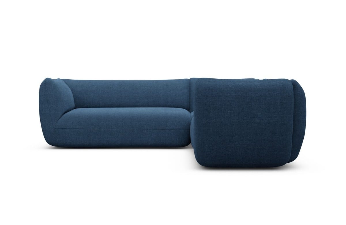 Couch Madrid L-Form in Stoff Blau