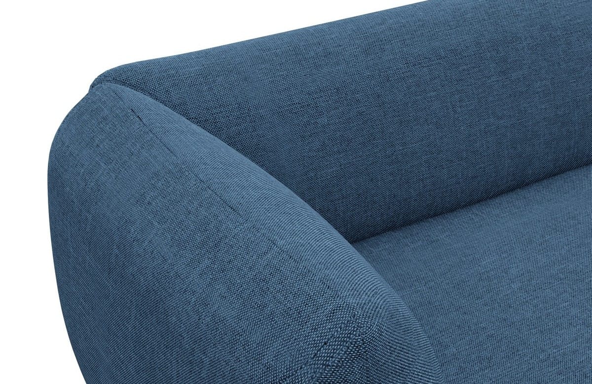 Couch Madrid L-Form in Stoff Blau