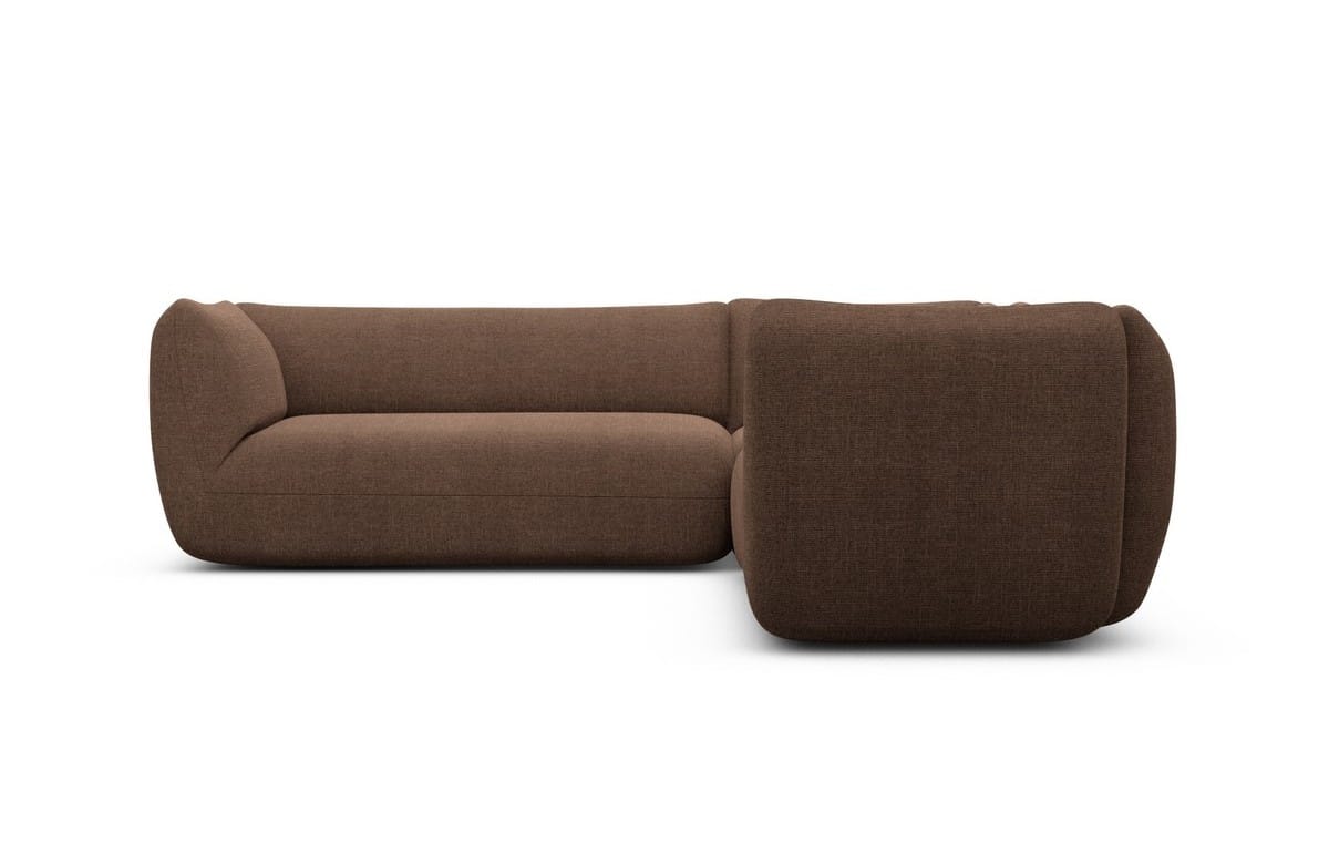 Couch Madrid L-Form in Stoff braun