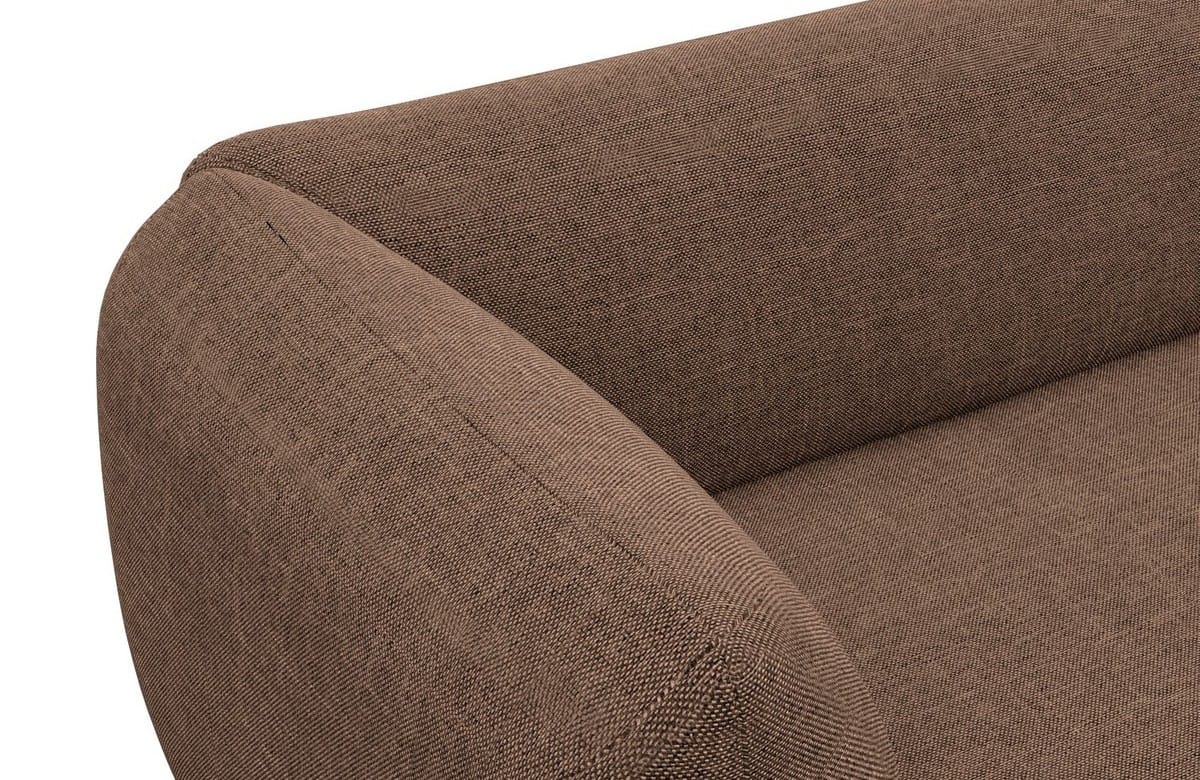 Couch Madrid L-Form in Stoff braun