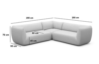 Couch Madrid L-Form in Stoff Dunkelgrau