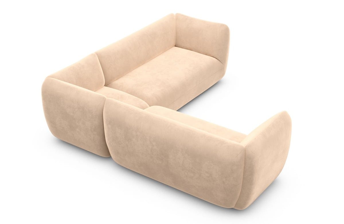Couch Madrid L-Form in Stoff Beige