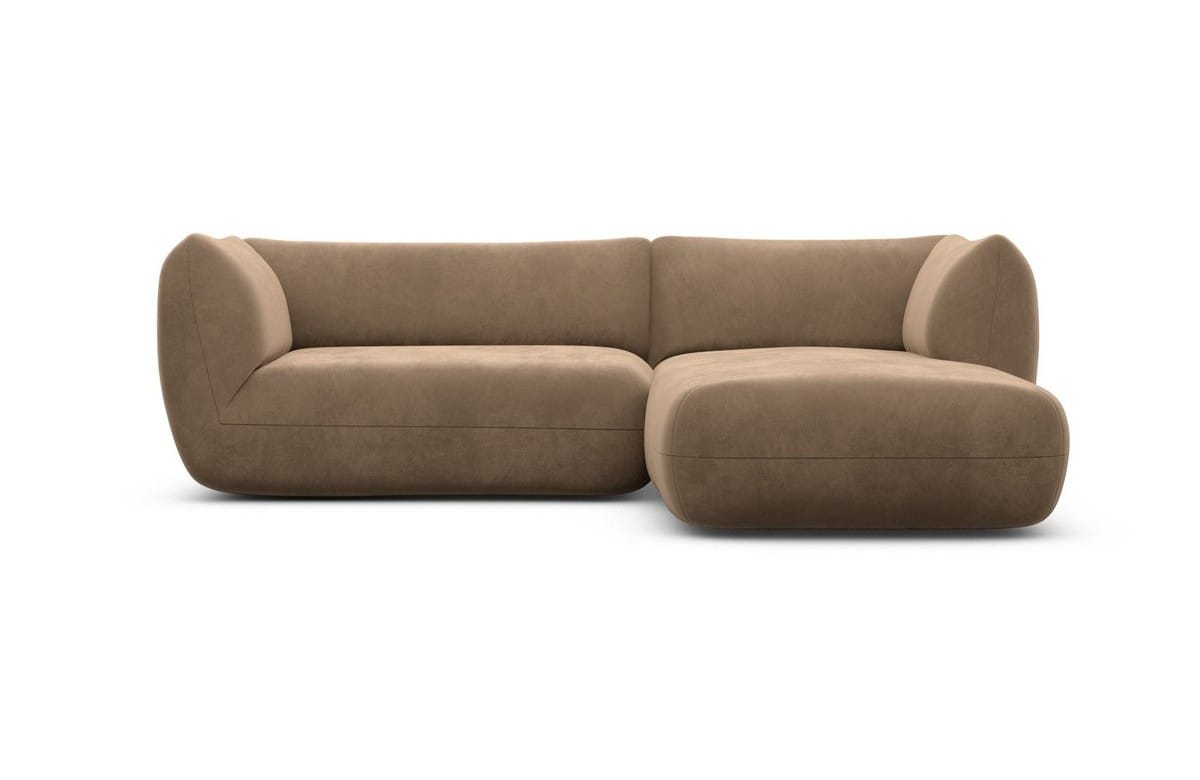 Stoff Ecksofa Madrid L-Form Braun