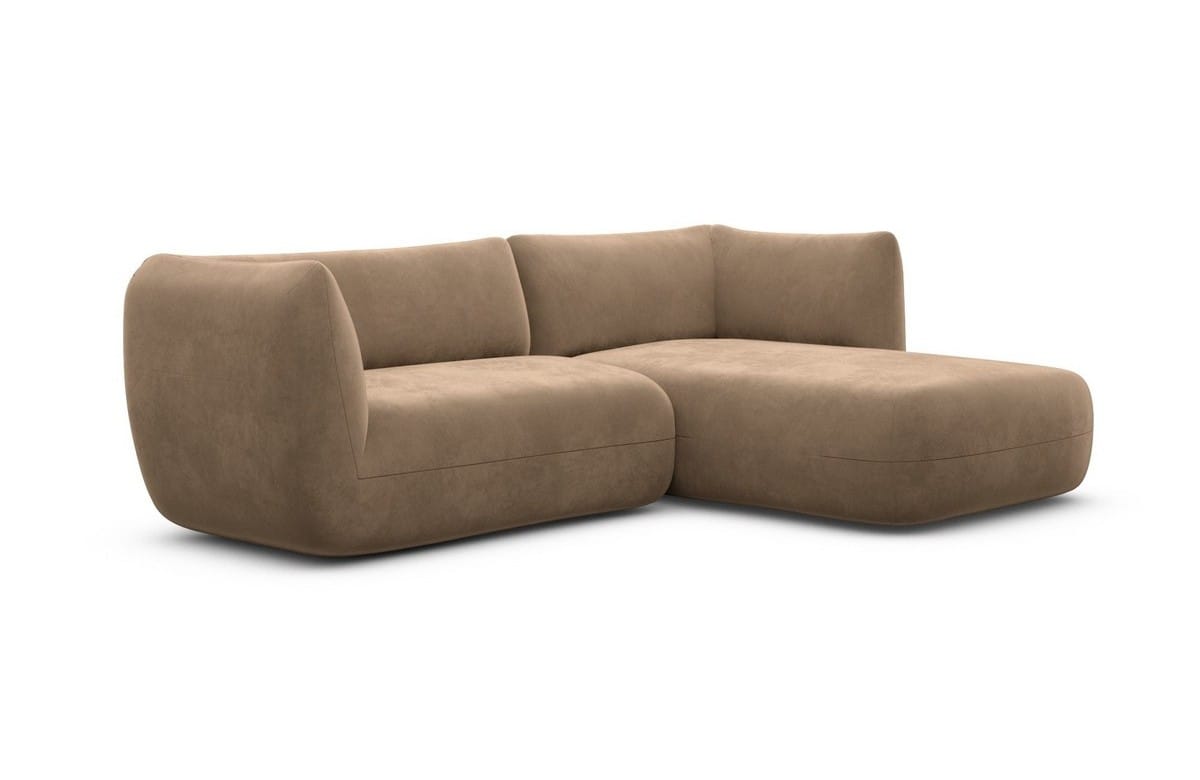 Stoff Ecksofa Madrid L-Form Braun