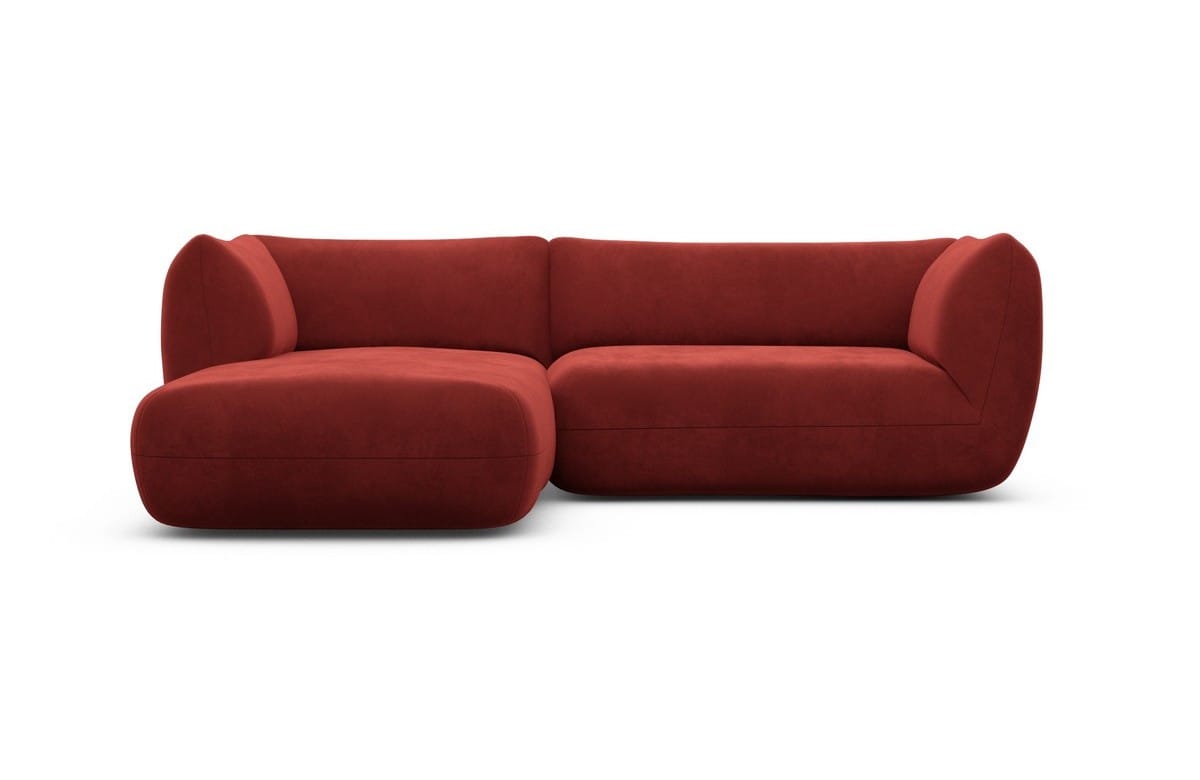 Stoff Ecksofa Madrid L-Form Rot