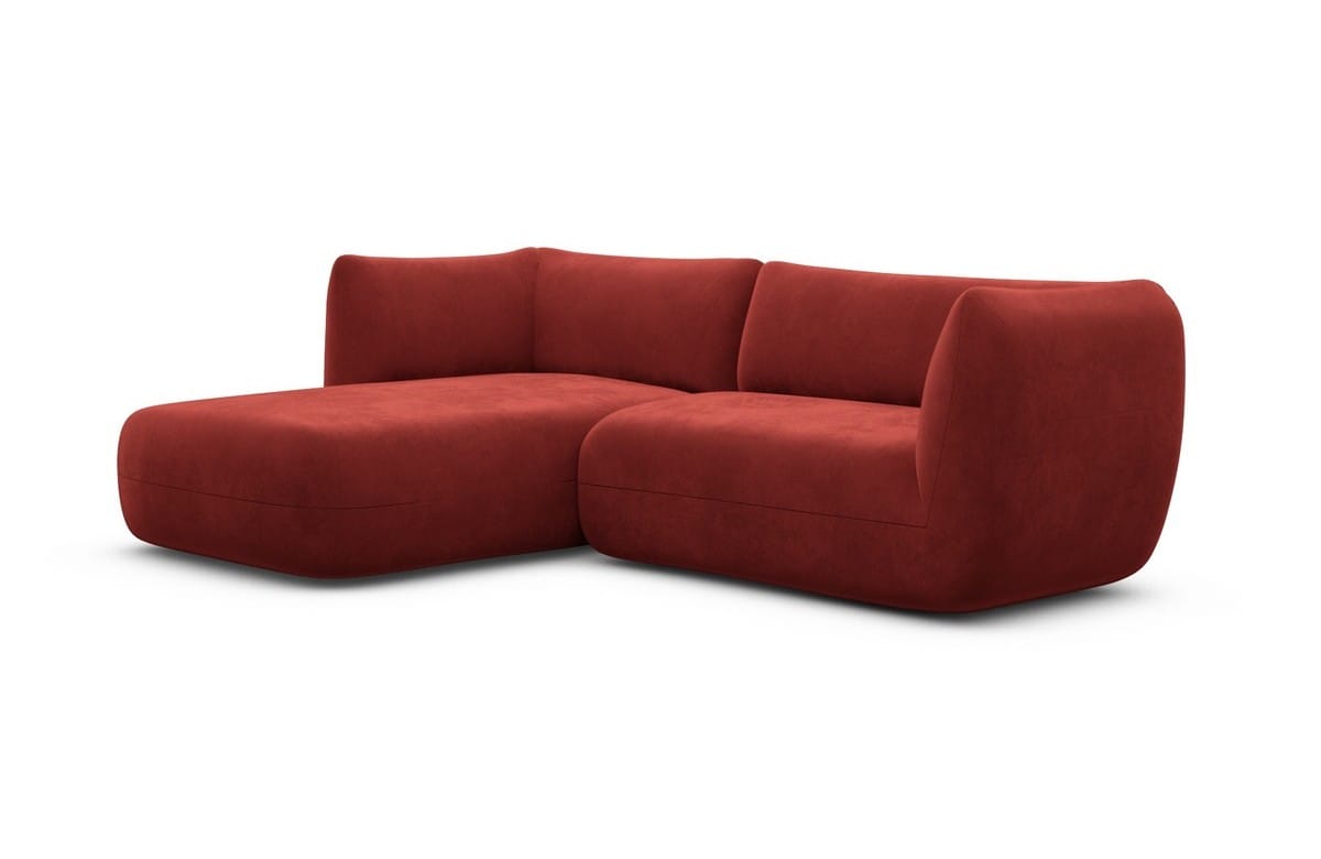 Stoff Ecksofa Madrid L-Form Rot