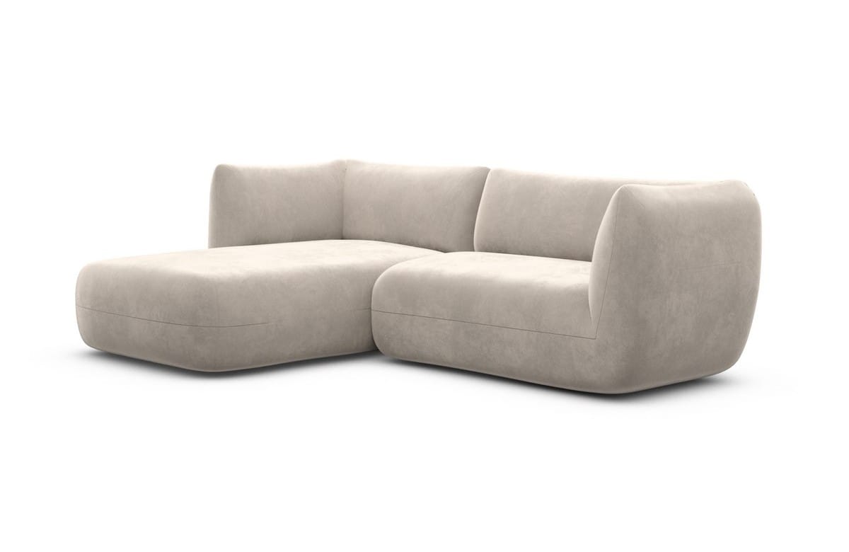 Ecksofa Madrid L Form Stoff Sand