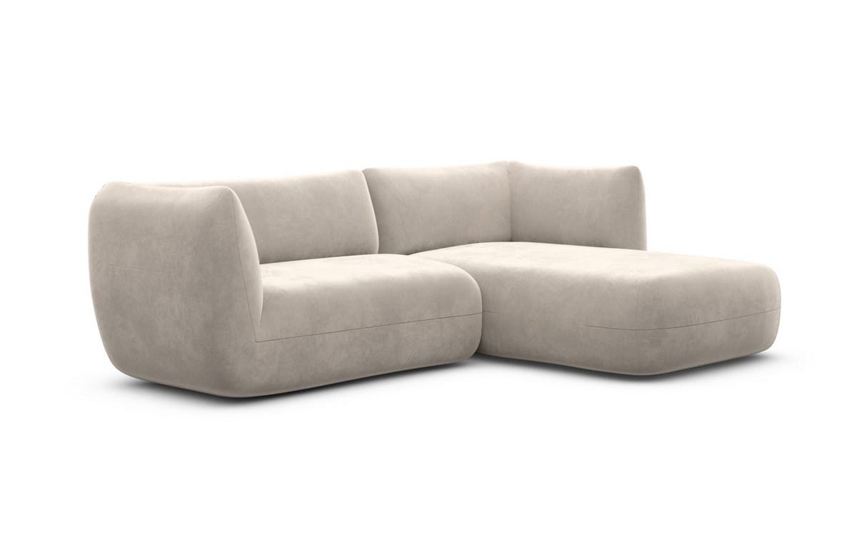 Stoff Ecksofa Madrid L-Form Sand