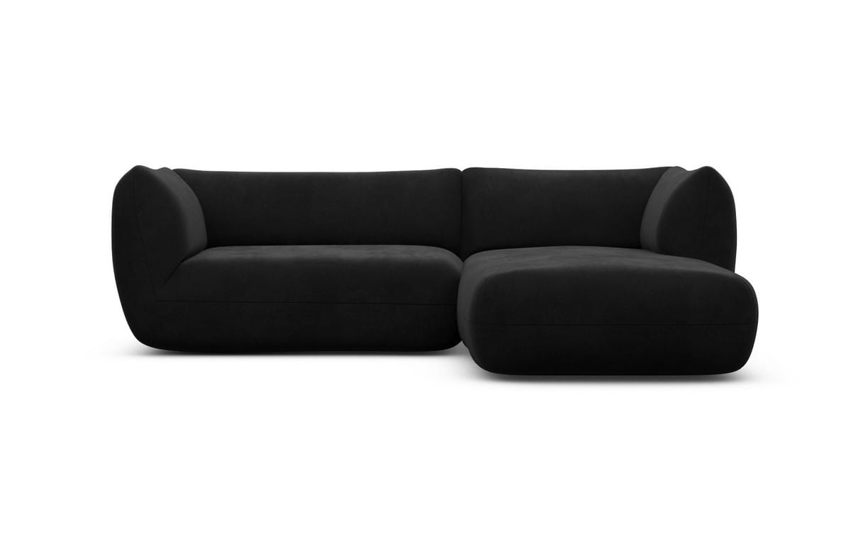 Ecksofa Madrid L Form Stoff Schwarz