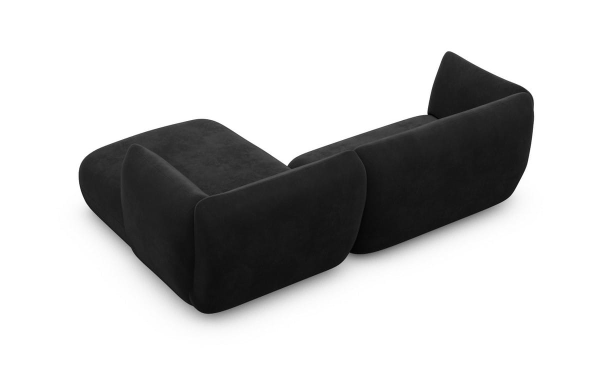 Ecksofa Madrid L Form Stoff Schwarz