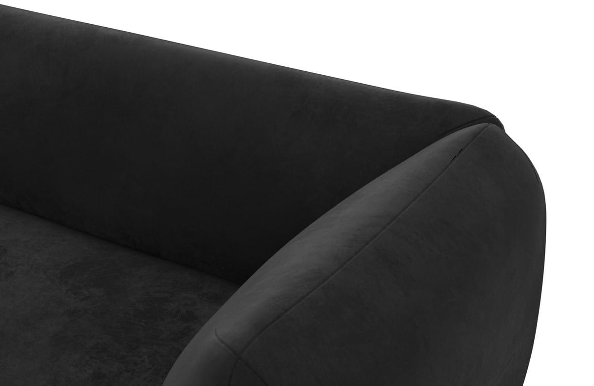 Ecksofa Madrid L Form Stoff Schwarz