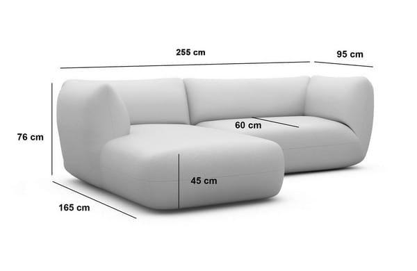 Ecksofa Madrid L Form Stoff Schwarz