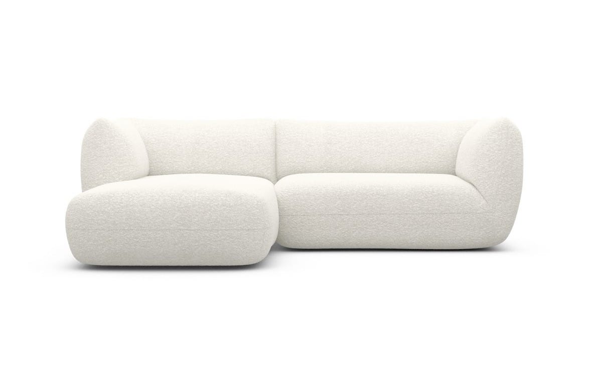 Stoff Ecksofa Madrid L-Form Weiß