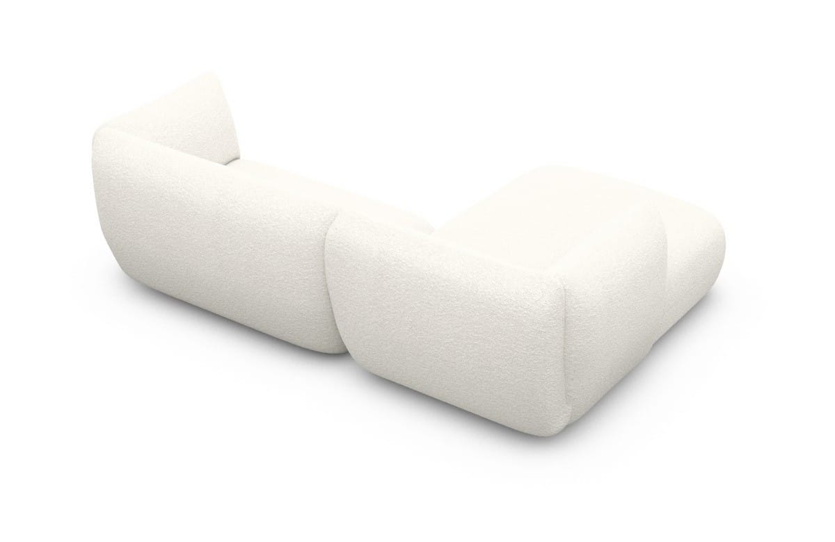 Stoff Ecksofa Madrid L-Form Weiß