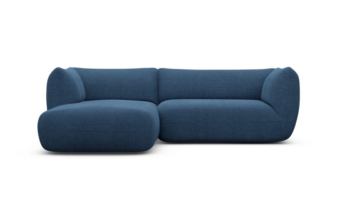 Stoff Ecksofa Madrid L-Form Blau