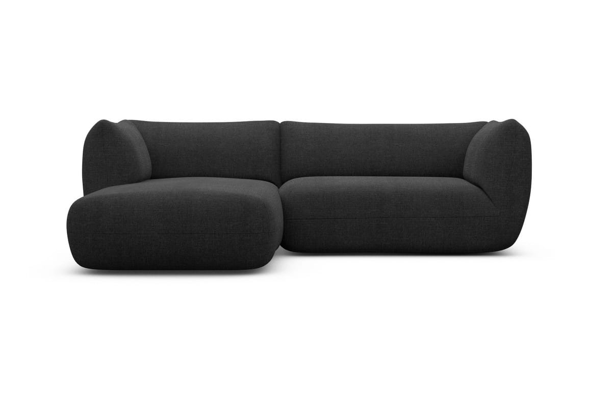 Ecksofa Madrid L Form Stoff Schwarz