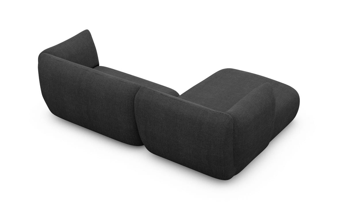 Ecksofa Madrid L Form Stoff Schwarz