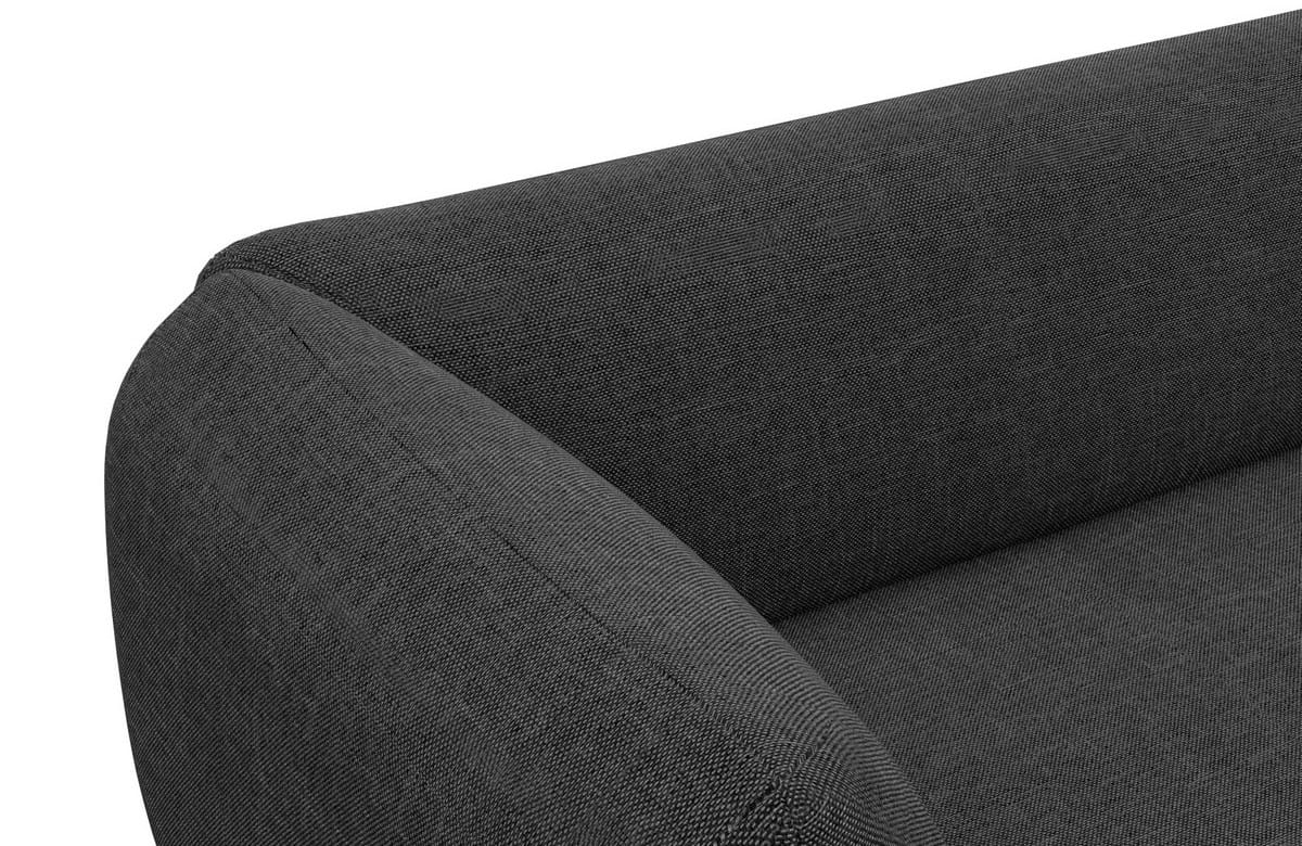 Ecksofa Madrid L Form Stoff Schwarz