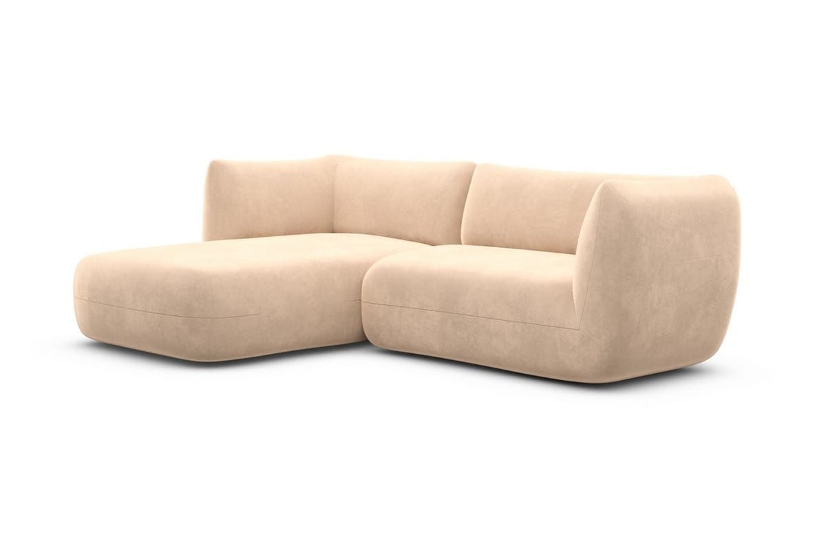 Stoff Ecksofa Madrid L-Form Beige
