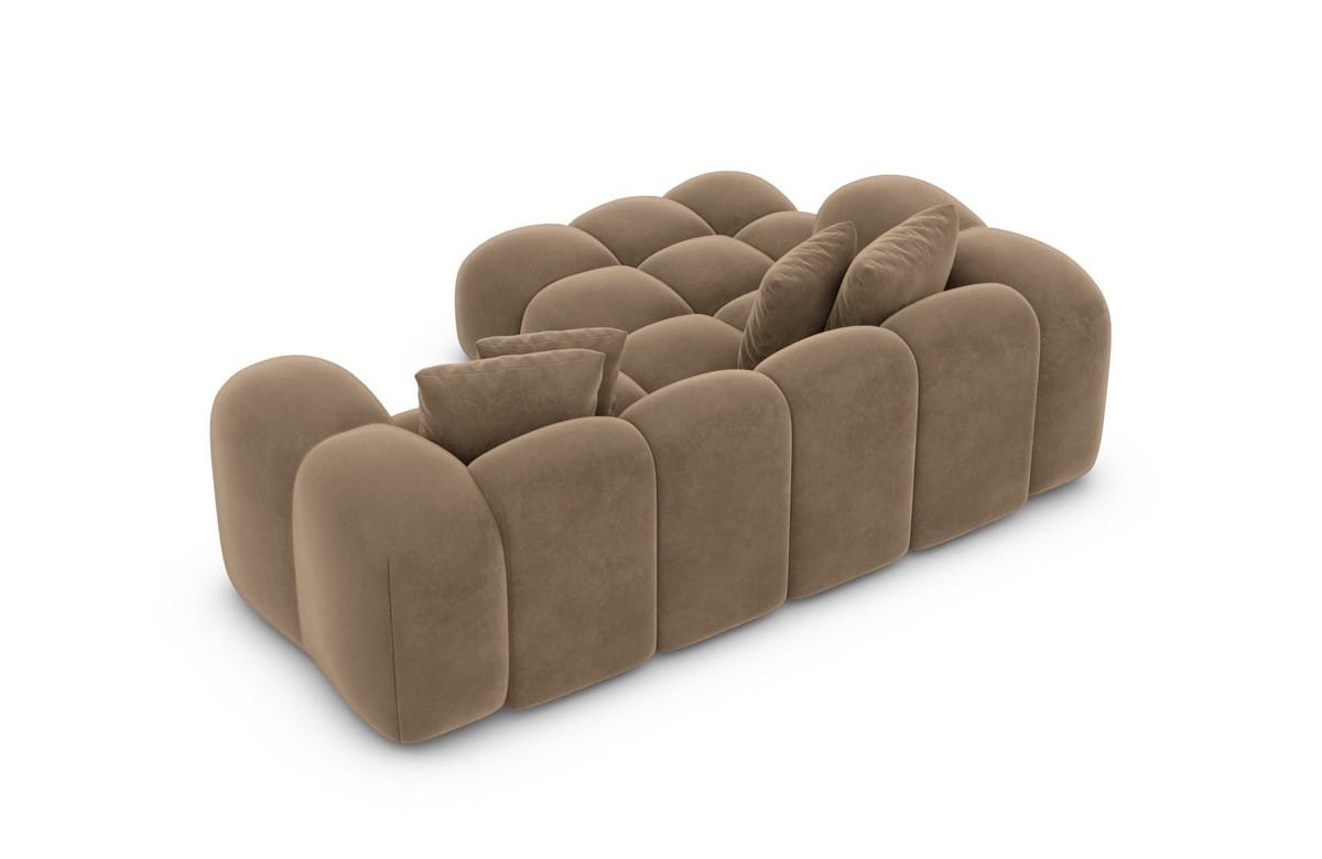 Mini Stoff Ecksofa Formentera L-Form Braun