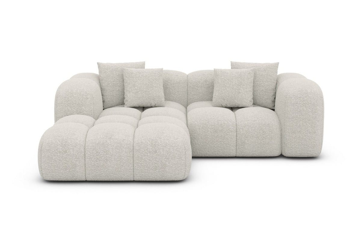 Mini Stoff Ecksofa Formentera L-Form Pearl