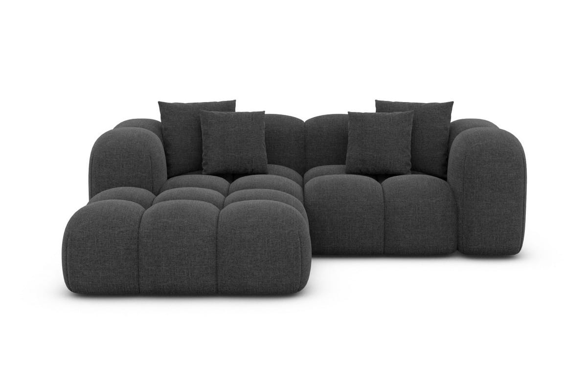 Mini Stoff Ecksofa Formentera L-Form Anthrazit