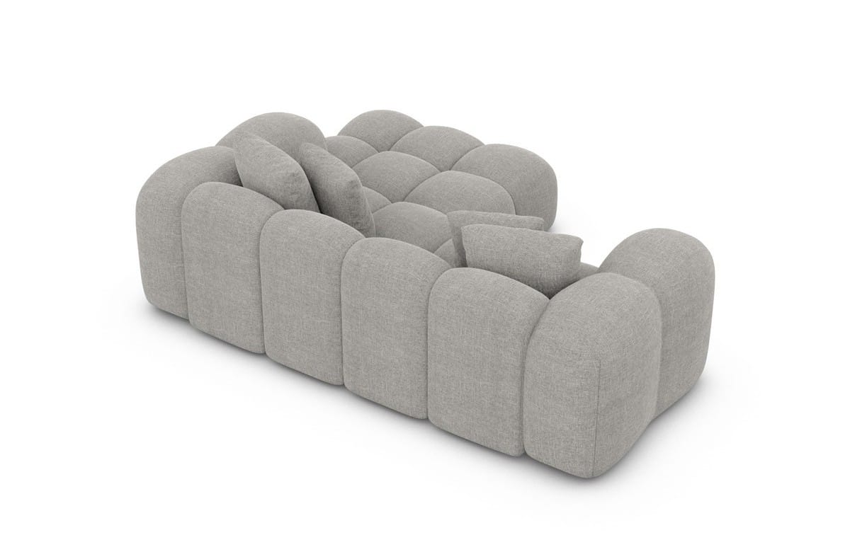 Mini Stoff Ecksofa Formentera L-Form Hellgrau