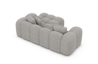Mini Stoff Ecksofa Formentera L-Form Hellgrau