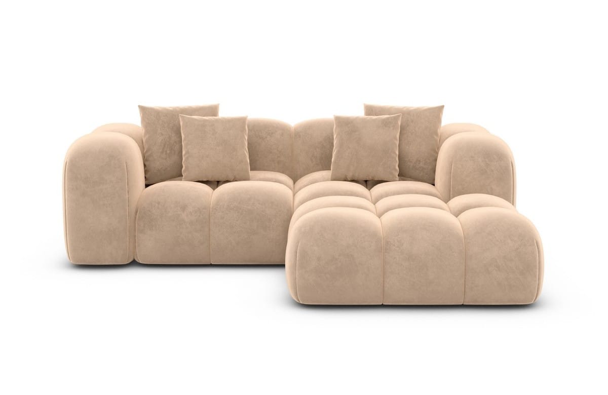 Mini Stoff Ecksofa Formentera L-Form Beige