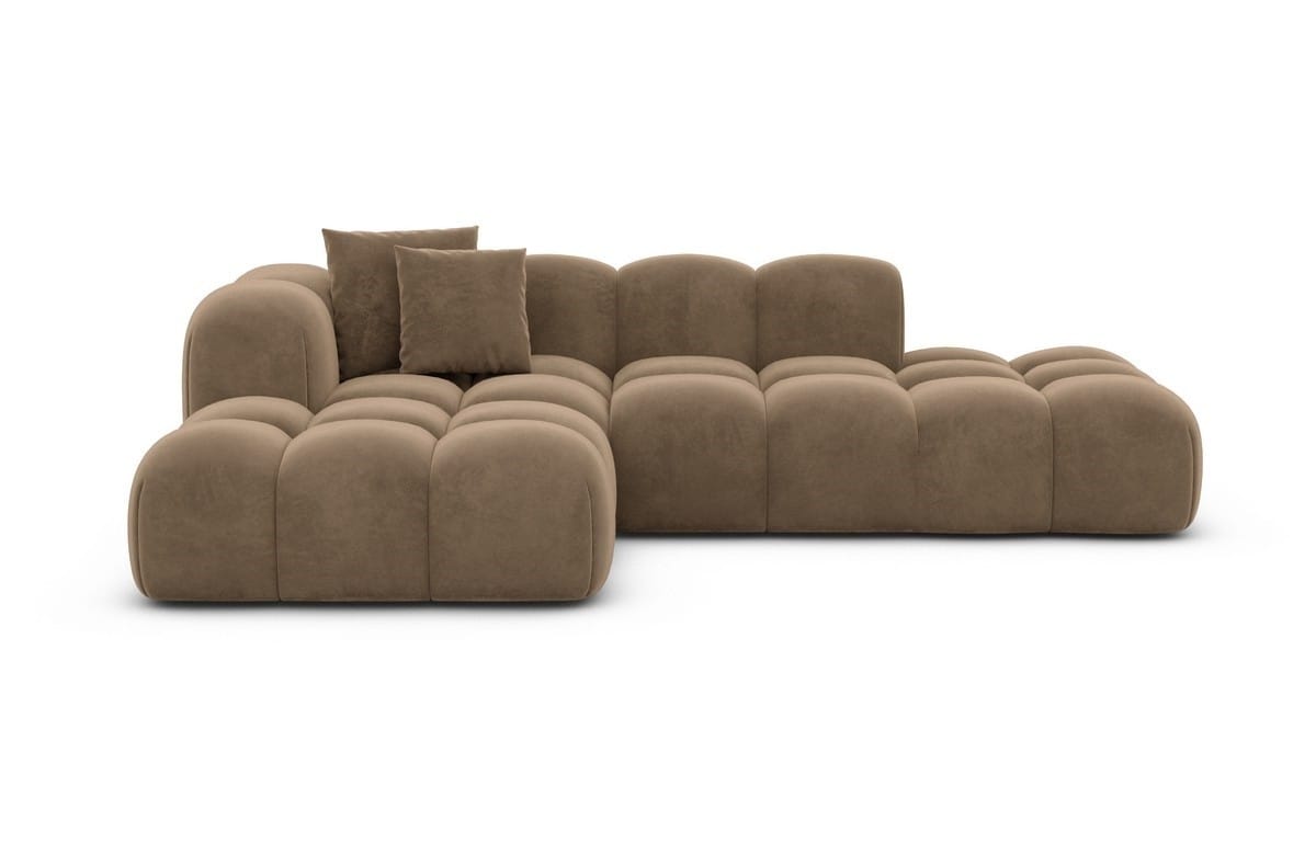 Stoff Ecksofa Formentera Lounge L-Form Braun