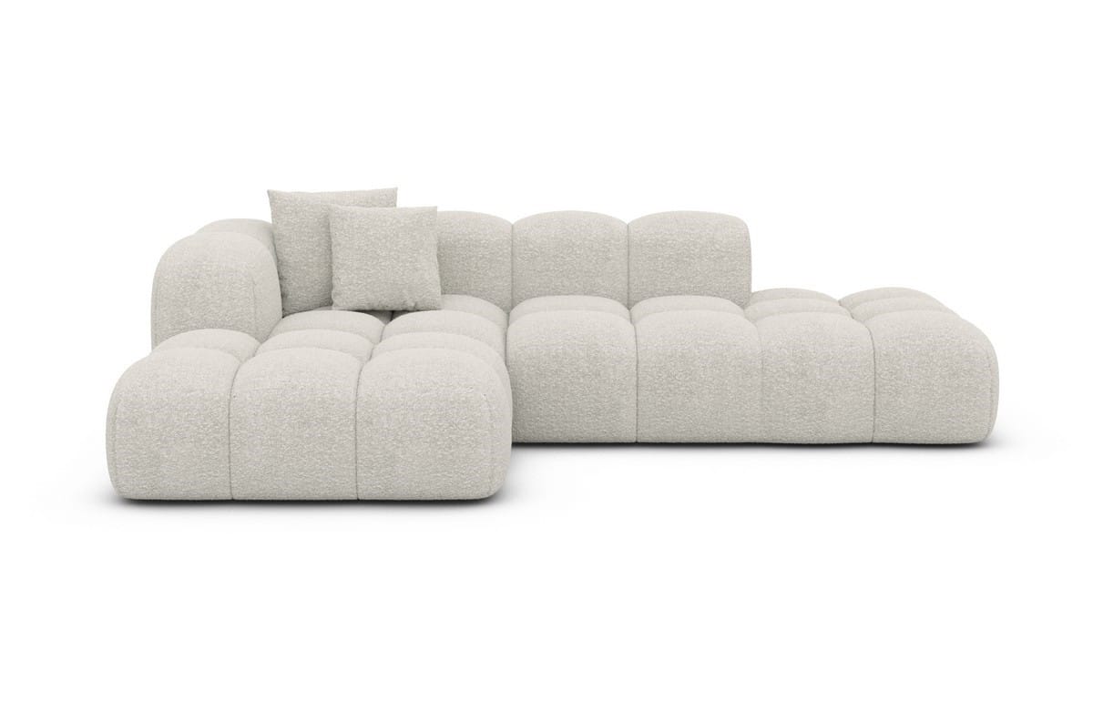 Stoff Ecksofa Formentera Lounge L-Form Pearl