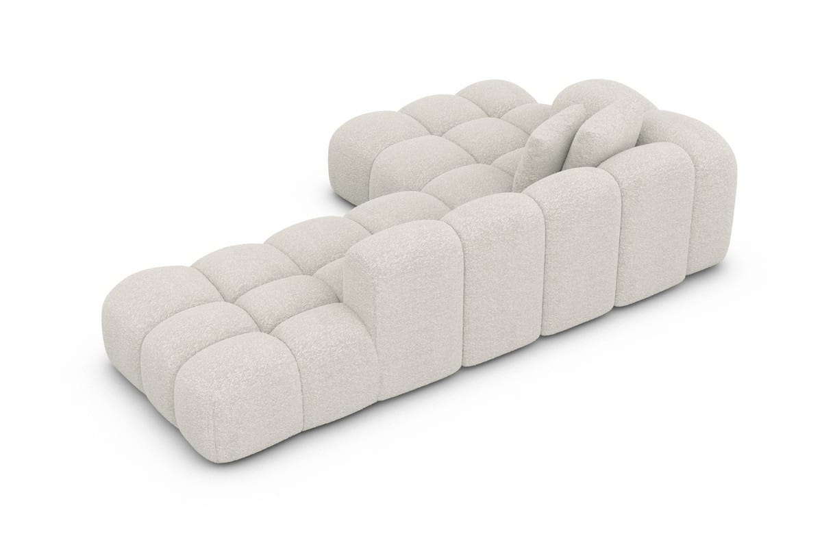 Stoff Ecksofa Formentera Lounge L-Form Pearl